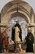CIMA da Conegliano St Peter Martyr with St Nicholas of Bari, St Benedict and an Angel Musician dfg Sweden oil painting artist